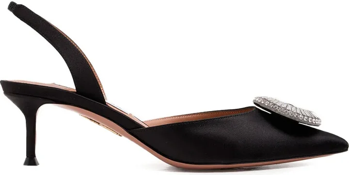 50mm Crystal-Embellished Sling Pumps