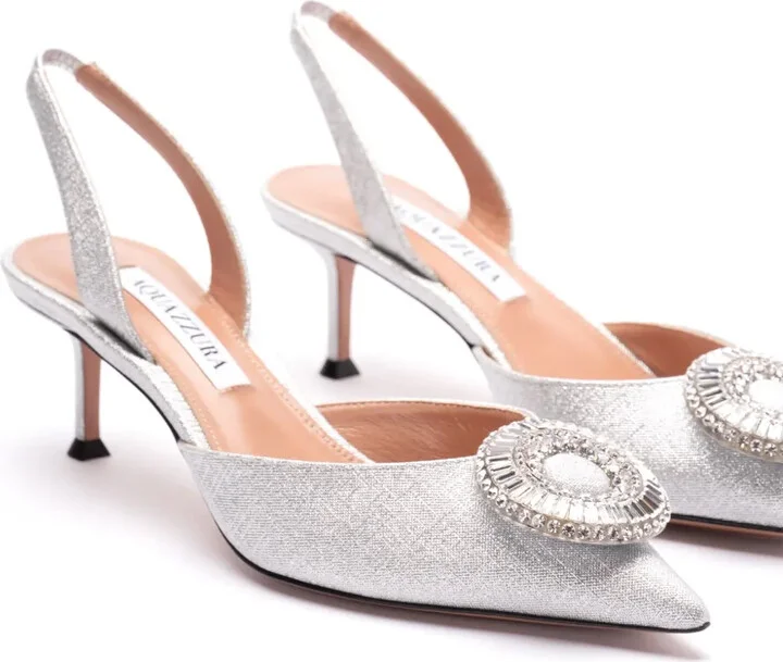 50mm Crystal Hoop slingback pumps - Image 2
