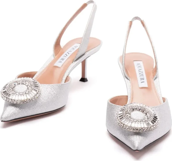 50mm Crystal Hoop slingback pumps - Image 3