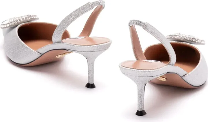 50mm Crystal Hoop slingback pumps - Image 4