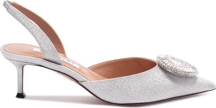 50mm Crystal Hoop slingback pumps