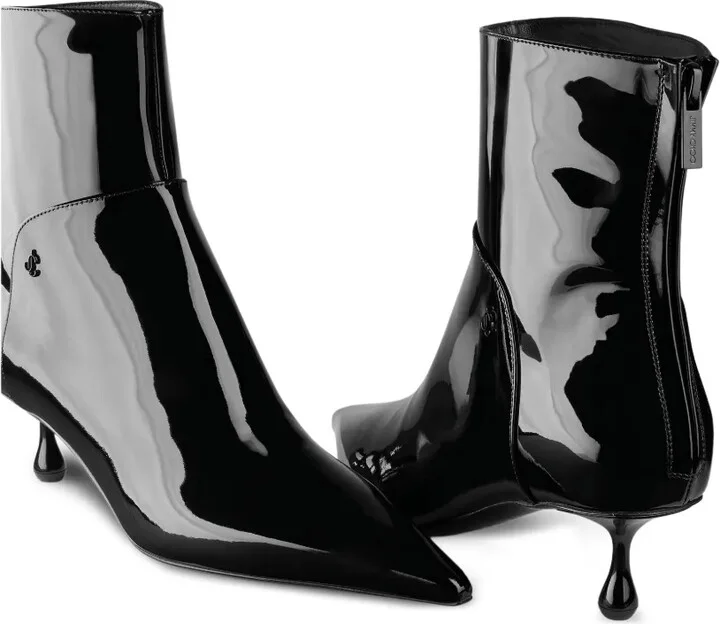 50mm Cycas pointed-toe patent leather boots - Image 4