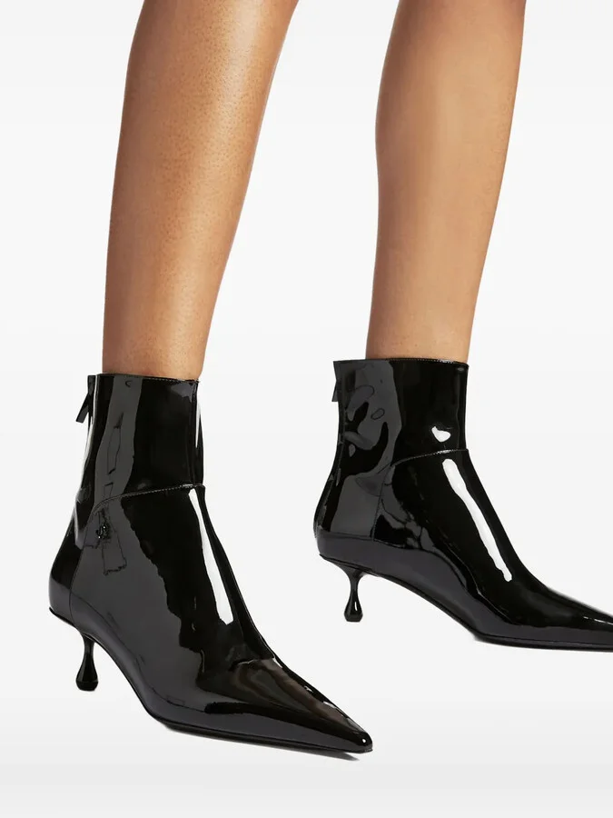50mm Cycas pointed-toe patent leather boots - Image 5