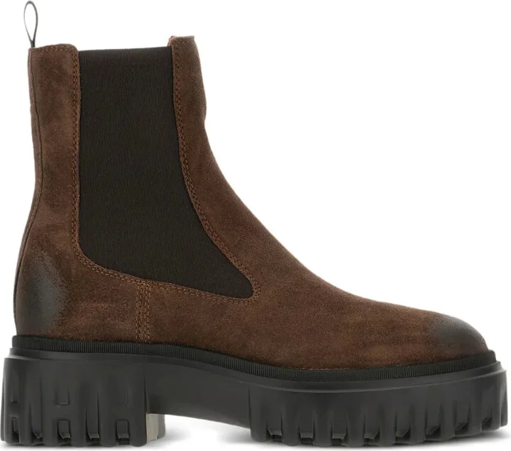 50mm Elastic-Panel Leather Boots