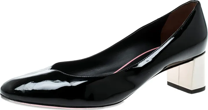 50mm Eloise patent leather block heel pumps