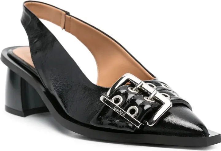 50mm Eyelet-Detail Slingback Pumps - Image 2
