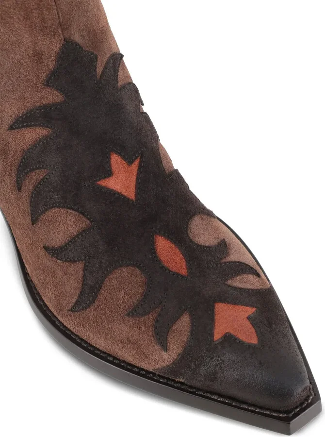 50mm Flame-Pattern Suede Boots - Image 4