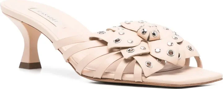 50mm Floral-Appliqué Sandals - Image 2
