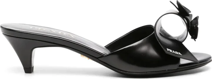 50mm Floral-Appliqué Sandals