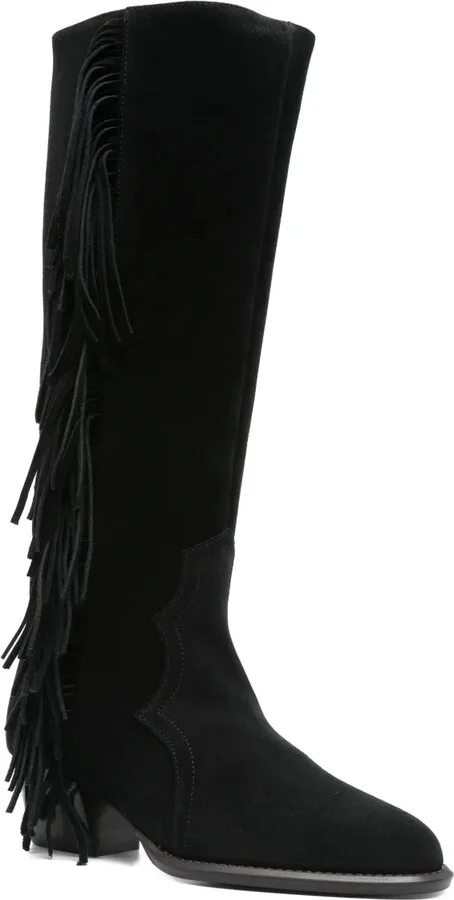 50mm Fringed Suede Cowboy Boots - Image 2