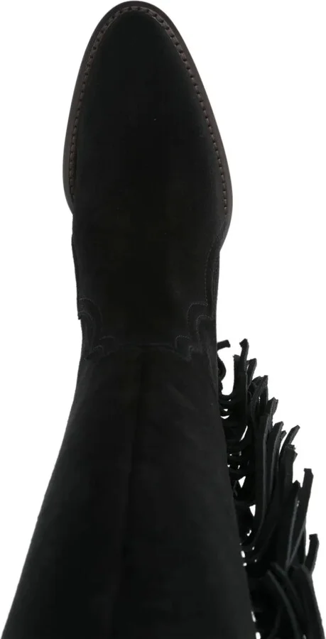 50mm Fringed Suede Cowboy Boots - Image 4