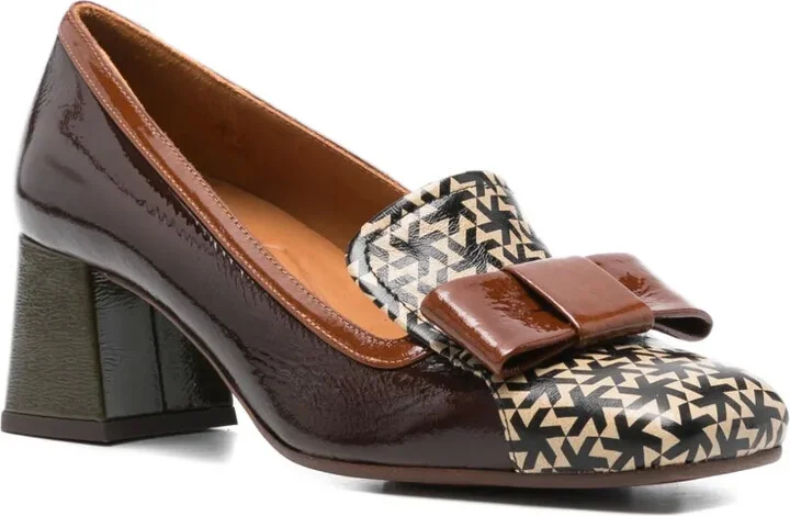 50mm Geometric-Pattern Block-Heel Pumps - Image 2