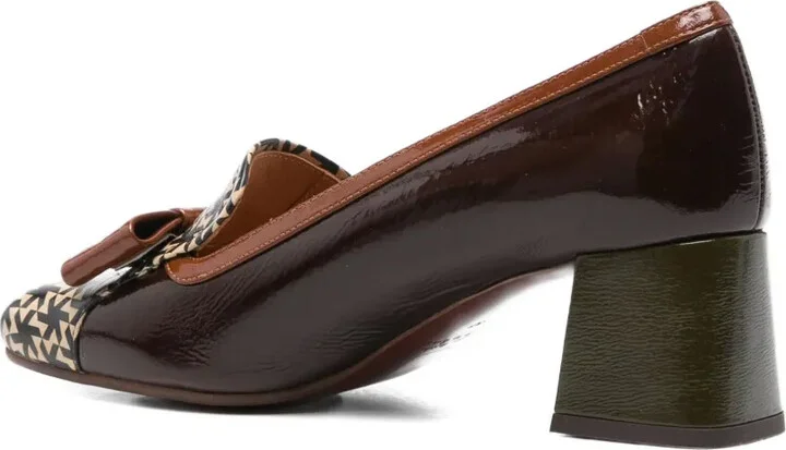 50mm Geometric-Pattern Block-Heel Pumps - Image 3