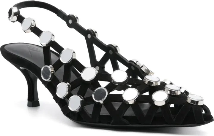 50mm Grid slingback pumps - Image 2