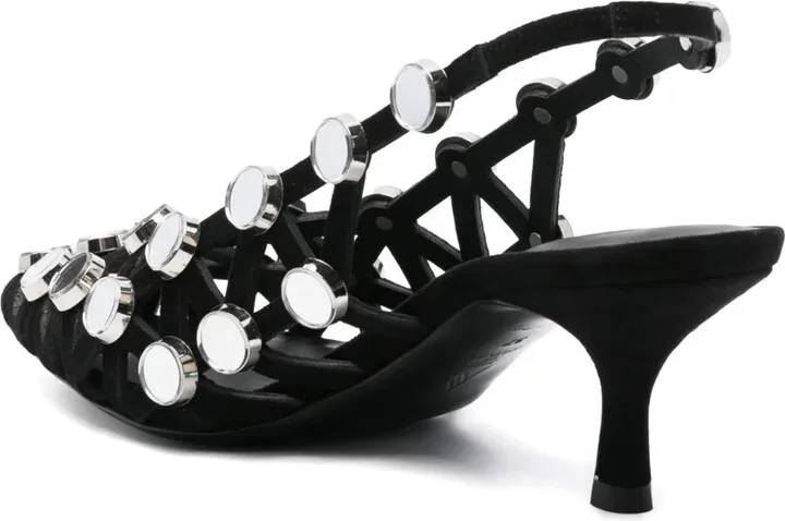 50mm Grid slingback pumps - Image 3