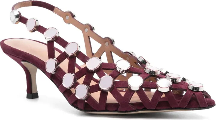 50mm Grid slingback pumps - Image 2