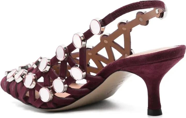 50mm Grid slingback pumps - Image 3