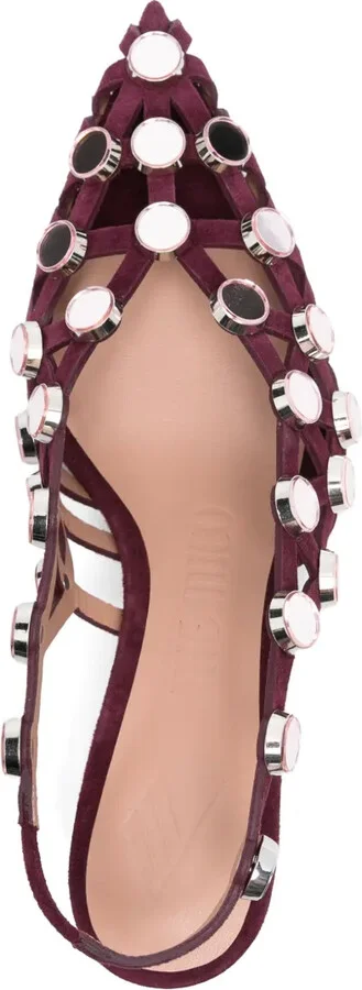 50mm Grid slingback pumps - Image 4