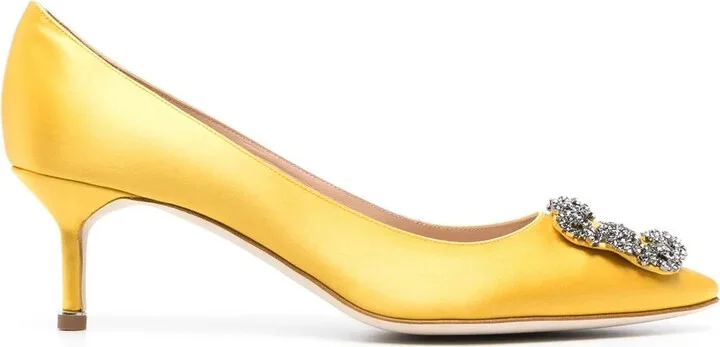 50mm Hangisi crystal buckle pumps