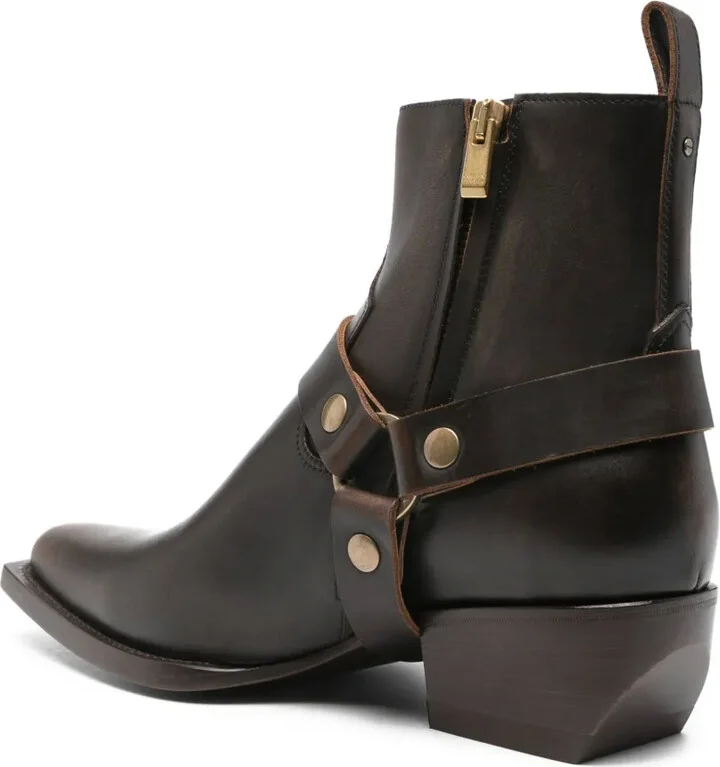 50mm Harness-Embellished Leather Boots - Image 3