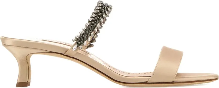 50mm Kifasan beaded satin sandals