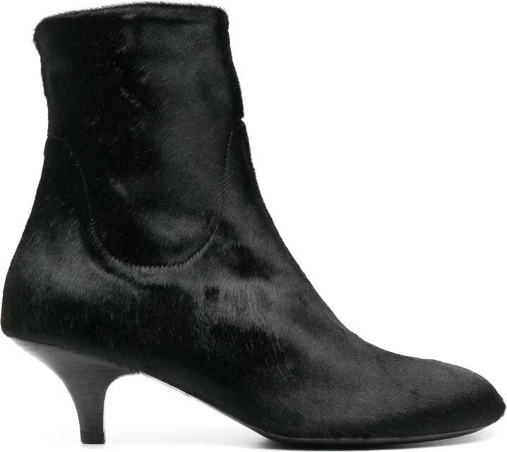50mm Kitten-Heel Leather Boots