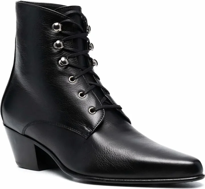 50mm Lace-Up Leather Boots - Image 2