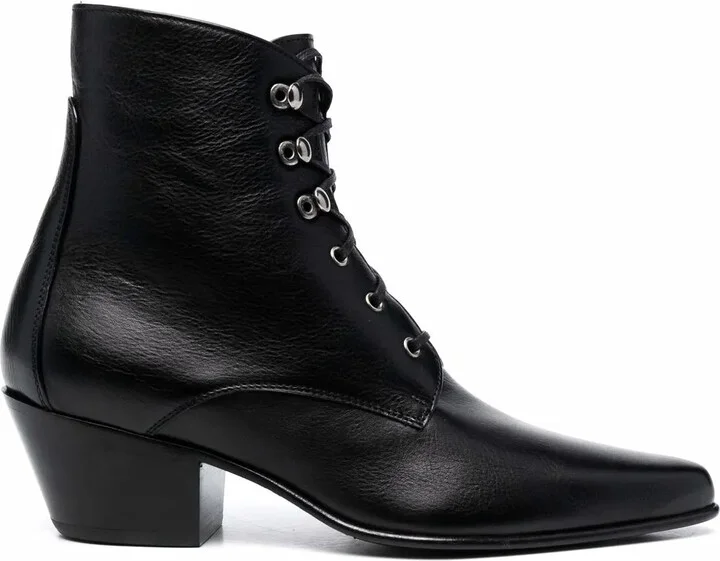 50mm Lace-Up Leather Boots