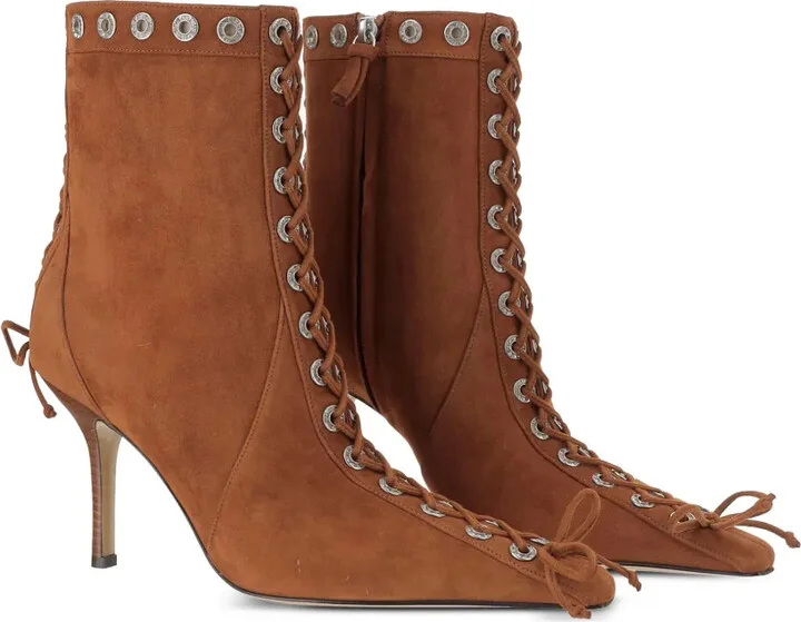 50mm Lace-Up Studded Boots - Image 2