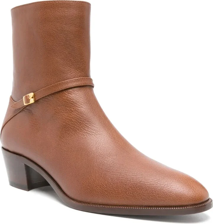 50mm Leather Ankle Boots - Image 2