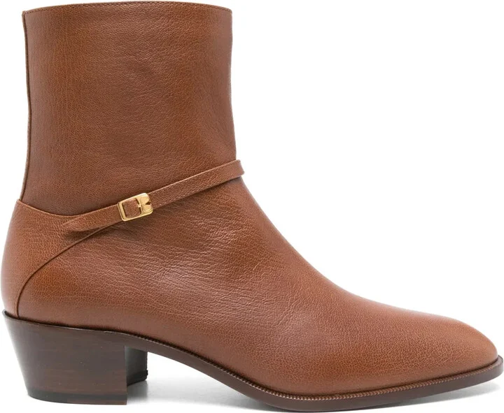 50mm Leather Ankle Boots