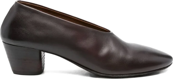 50mm Leather Block-Heel Pumps