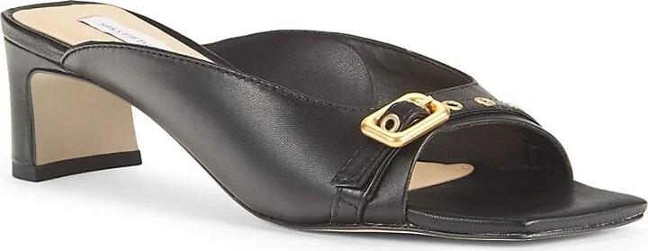 50MM Leather Block-Heel Sandals - Image 2