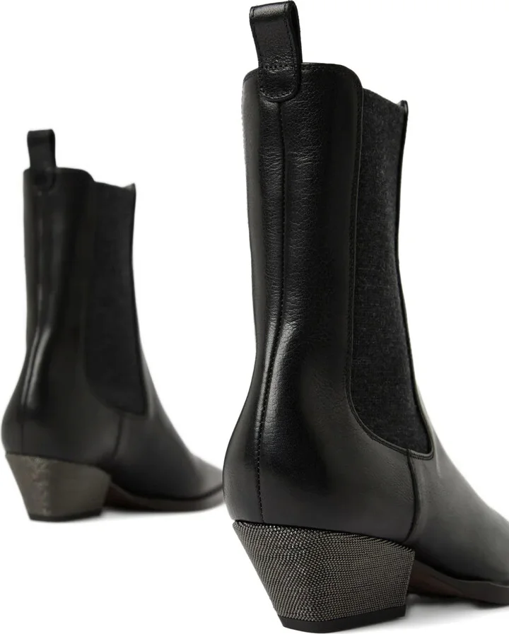 50mm leather Chelsea boots - Image 4