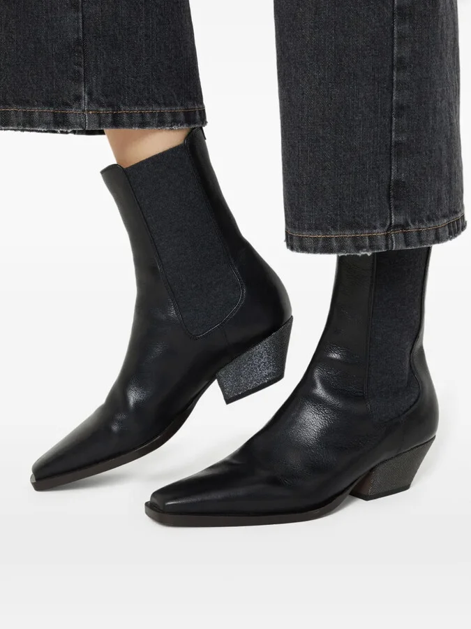 50mm leather Chelsea boots - Image 5