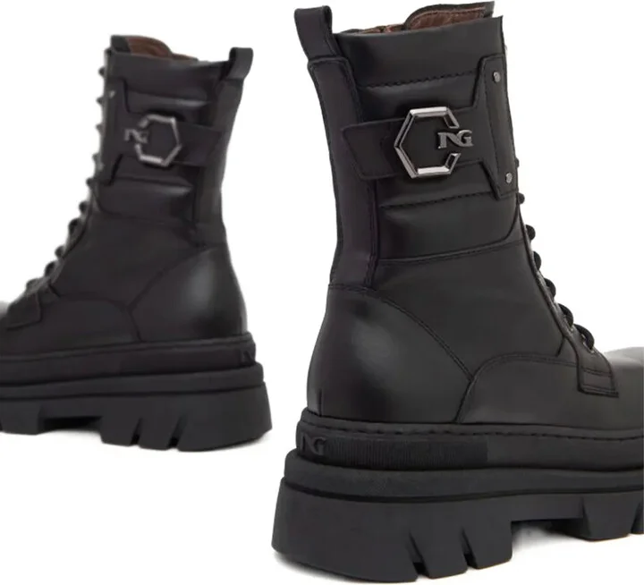 50mm Leather Combat Boots - Image 2