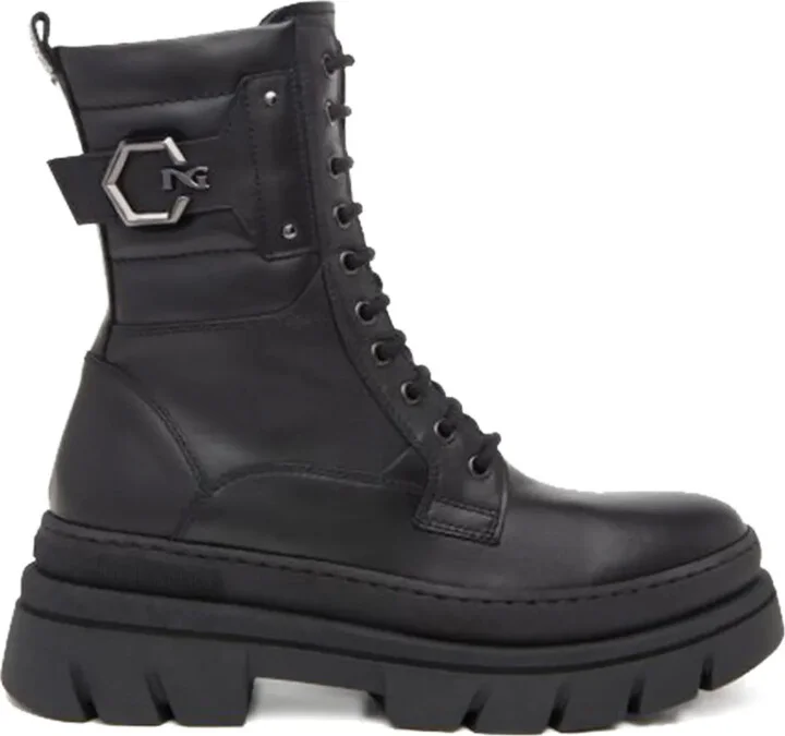 50mm Leather Combat Boots