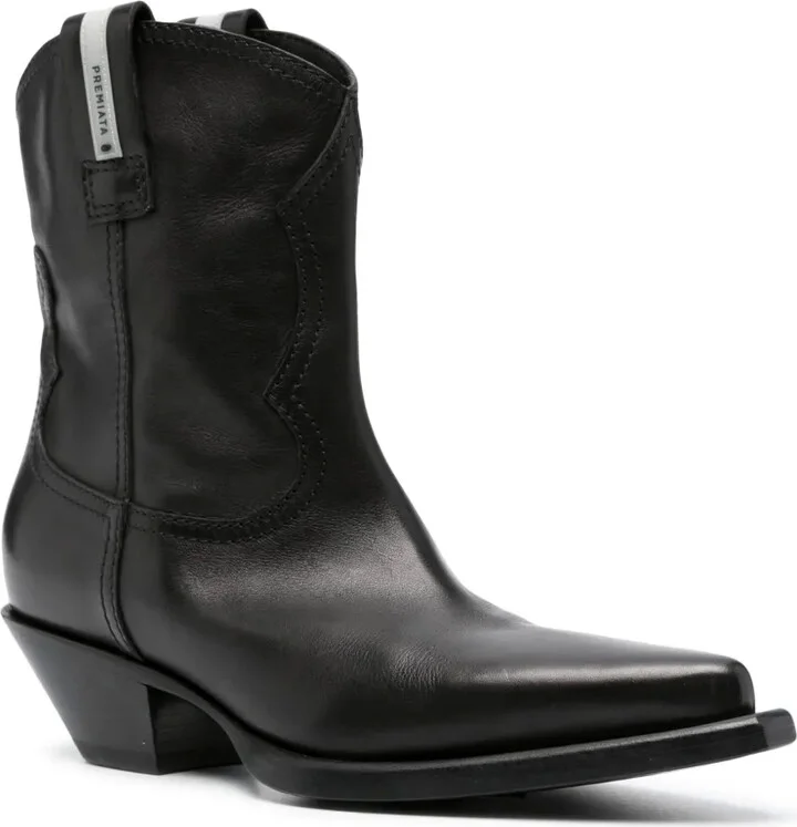 50mm Leather Cowboy Boots - Image 2