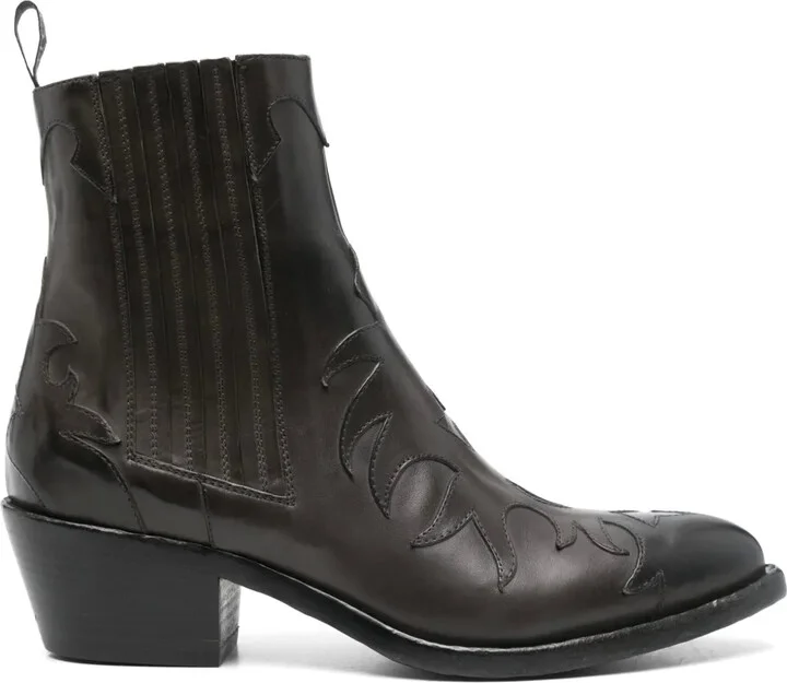 50mm Leather Cowboy Boots