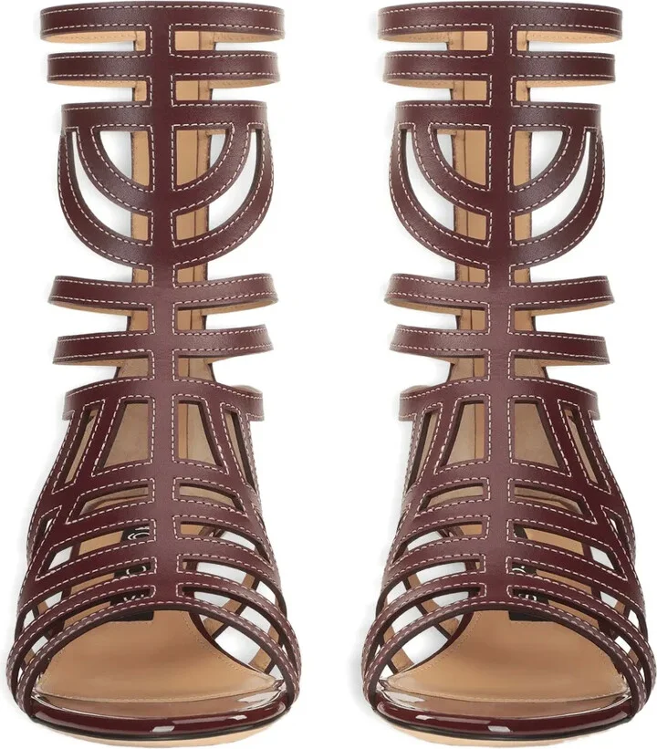 50mm Leather Cut-Out Sandals - Image 4