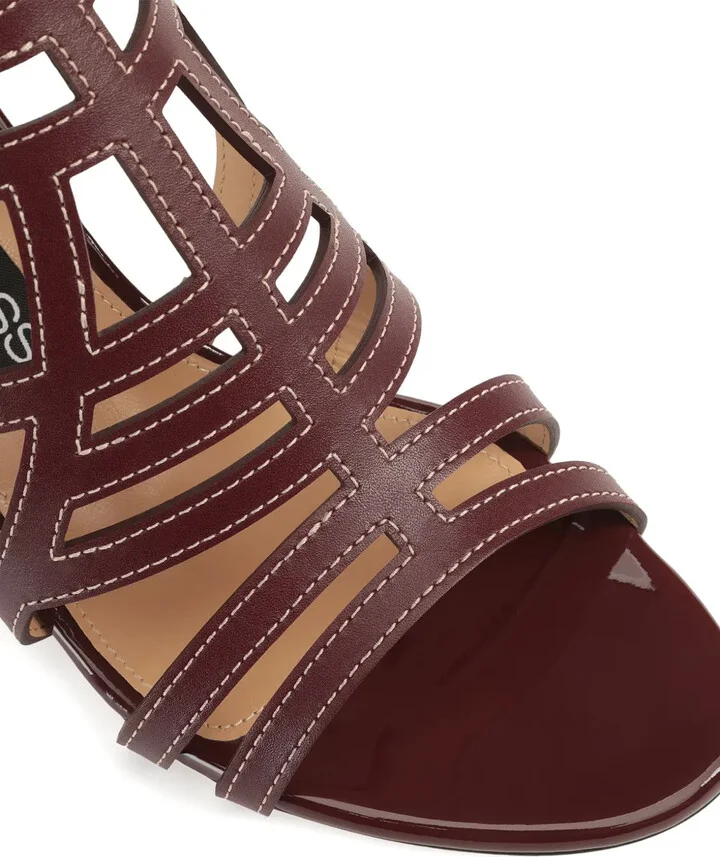 50mm Leather Cut-Out Sandals - Image 5