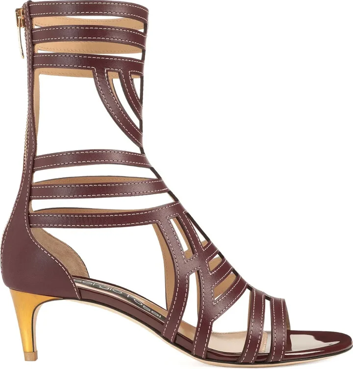 50mm Leather Cut-Out Sandals