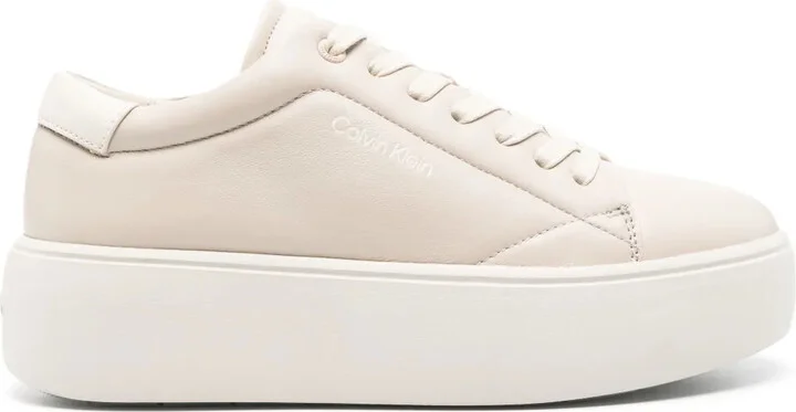 50mm Leather Flatform Sneakers