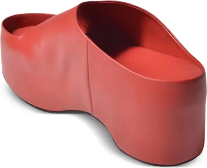 50mm Leather Heeled Mules - Image 3