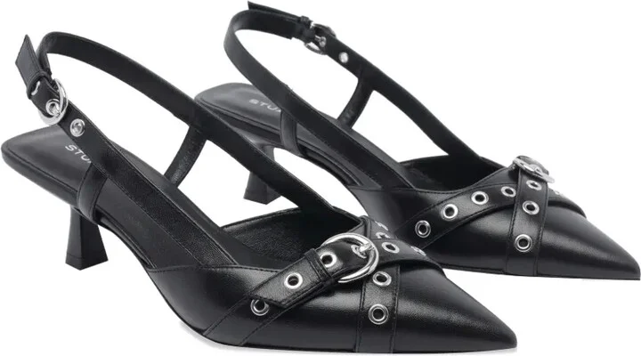 50mm Leather Heeled Pumps - Image 2