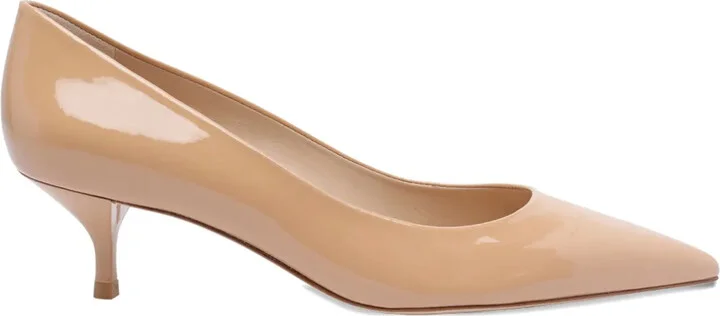 50mm Leather Heeled Pumps