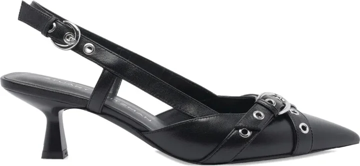50mm Leather Heeled Pumps