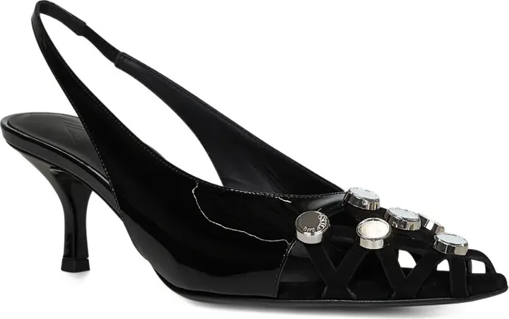50mm Leather Slingback Pumps - Image 2