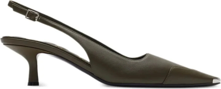 50mm Leather Slingback Pumps
