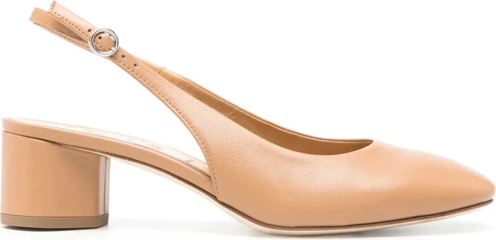 50mm Leather Slingback Pumps